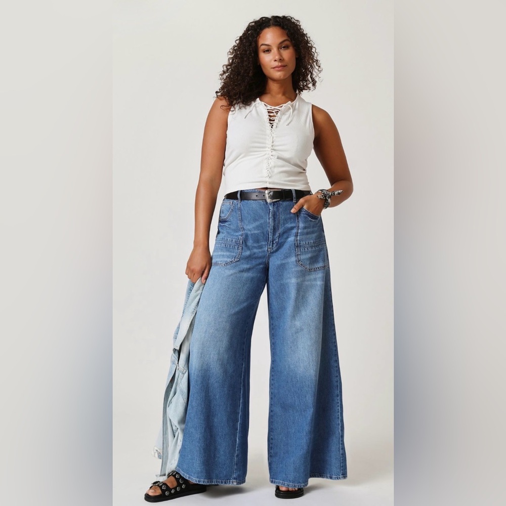 Pilcro The Jane High-Rise Wide-Leg Jeans, NWT 20W